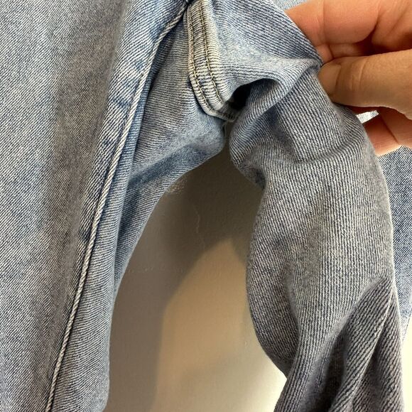 Lane Bryant High Rise Straight Crop Jeans Size 16 Patchwork Half Raw Hem - Picture 4 of 11